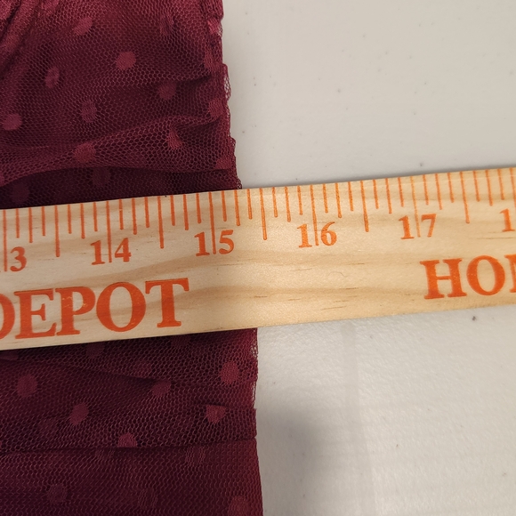 NWT Lulu's Sweetheart Style Burgundy Polka Dot Bustier Tiered Midi Dress Size L - Picture 14 of 16